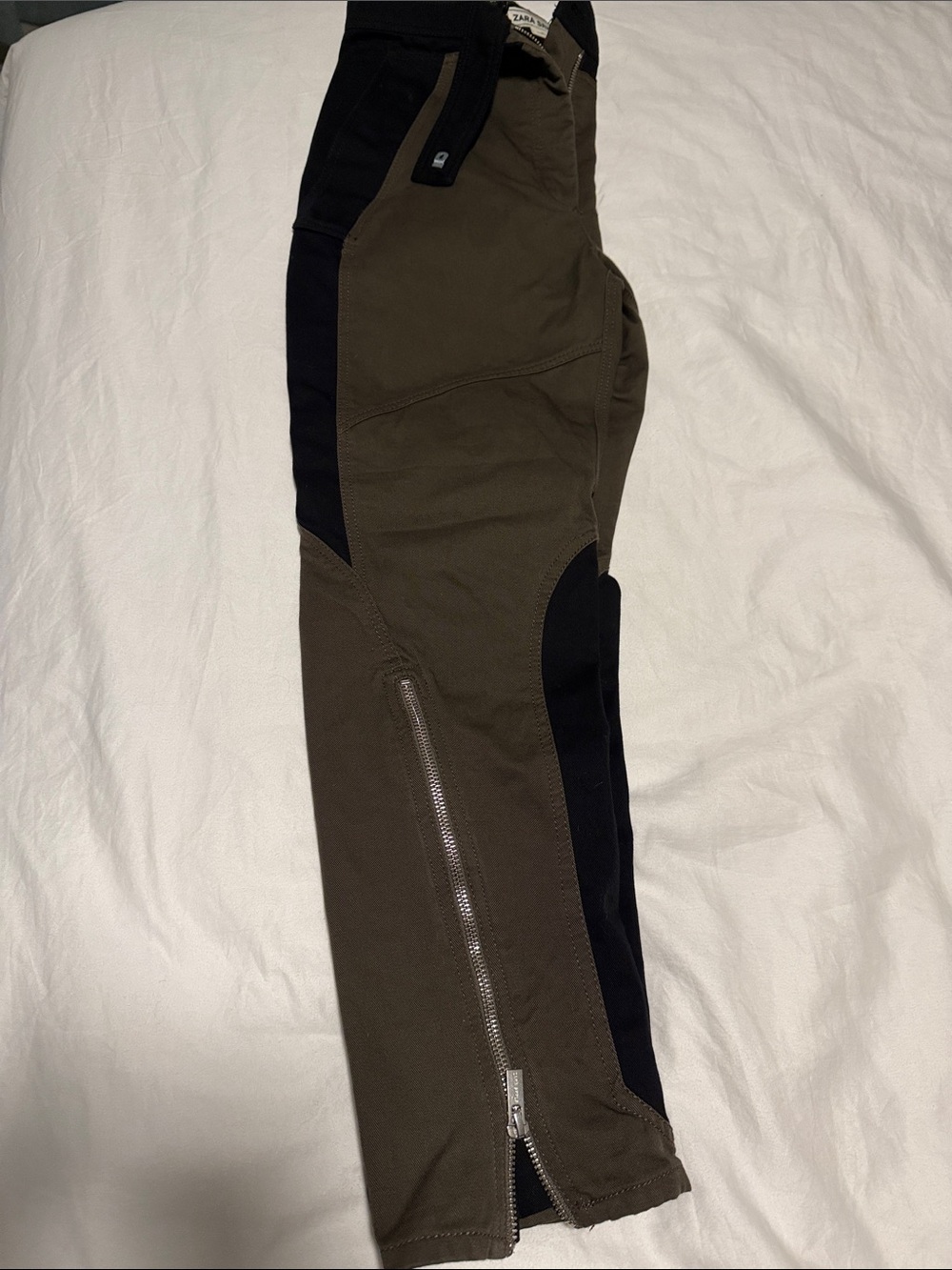 Womens Two-Tone denim Pants - Black & Olive - Picture 9 of 9